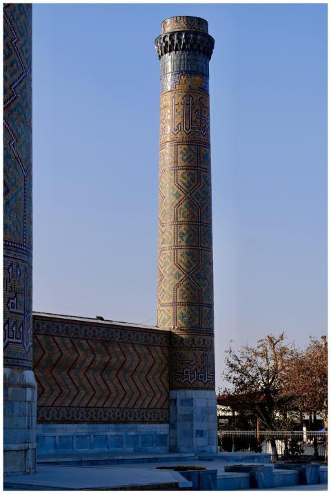 Beautifully detailed minaret showcasing Islamic ar