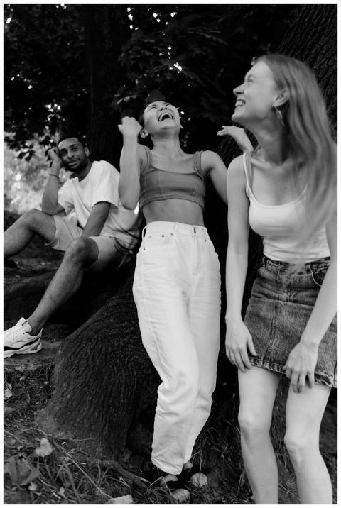 A group of friends sharing a joyful moment outdoor