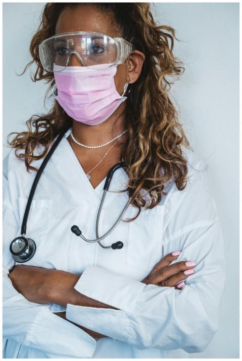 Portrait of a female doctor with a stethoscope, fa