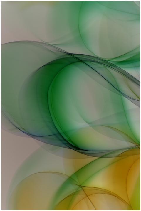 Dynamic abstract waves of green and yellow create