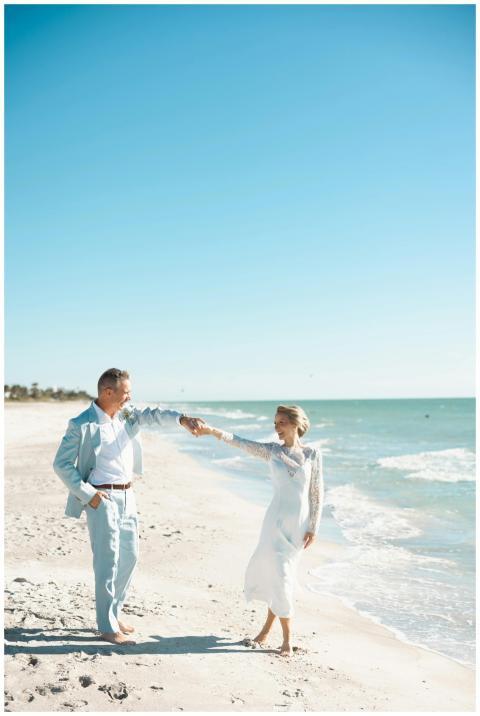 Romantic Beach Wedding Couple