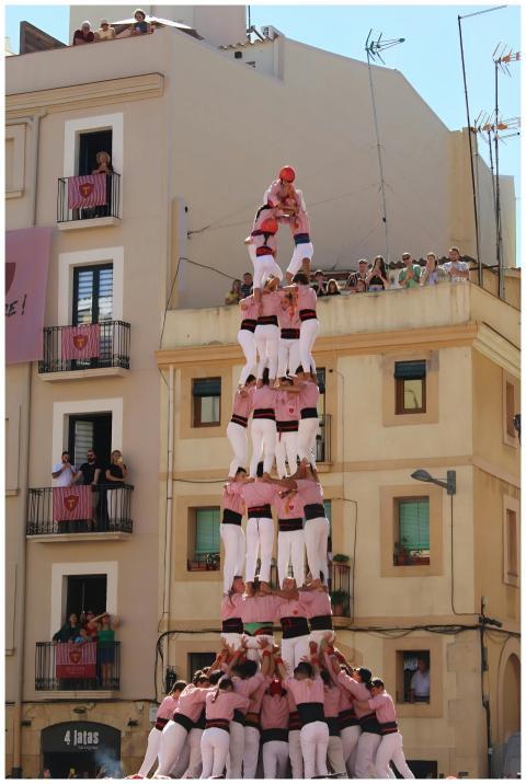 Traditional Catalonian human tower competition wit