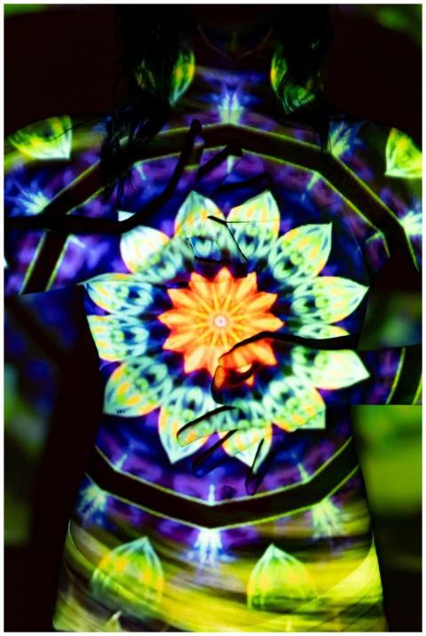 A dynamic and colorful kaleidoscopic mandala art p