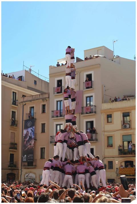 Traditional human tower during a festival in Catal