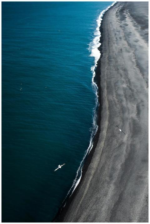 A breathtaking aerial view of a remote Icelandic b