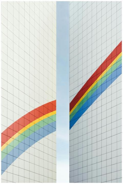 A striking view of modern architecture featuring a