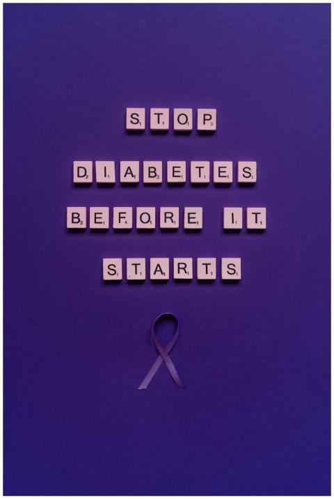 Scrabble tiles spell out 'Stop Diabetes Before It