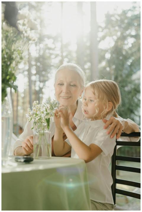 A loving grandmother and granddaughter bond over f