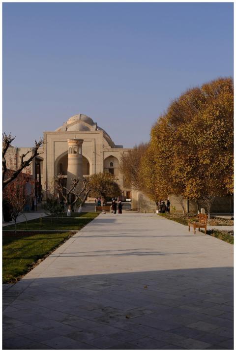 Majestic Islamic building with domed roof framed b