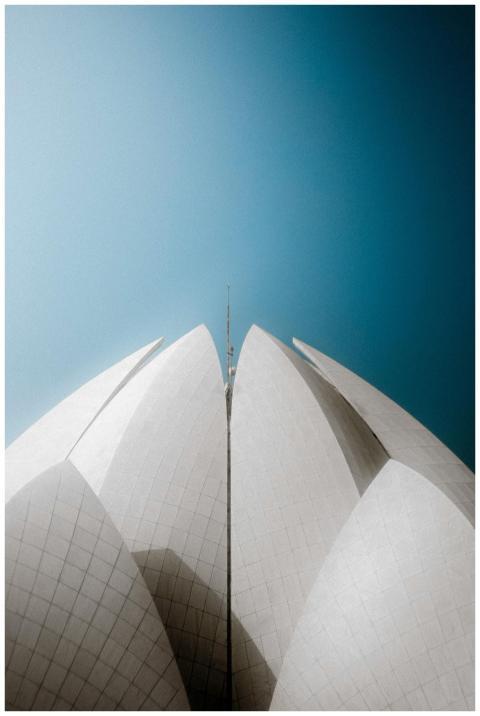 Iconic Lotus Temple Against