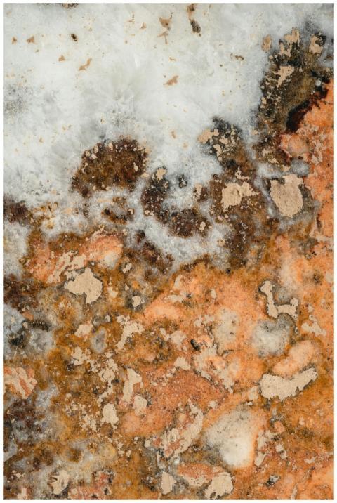 Close-up of textured marble with brown, beige, and