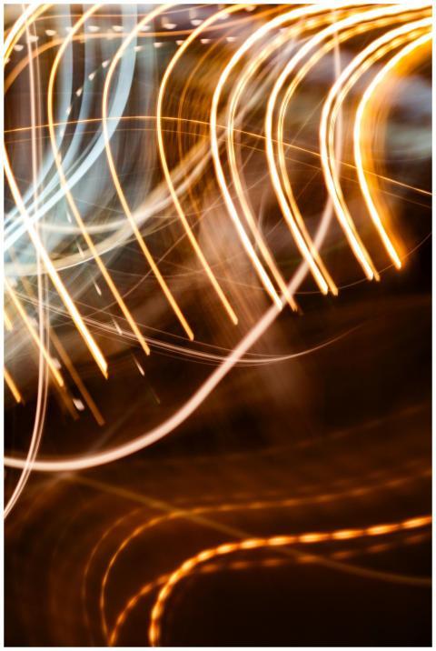 Abstract motion blur of vibrant light trails in Mo