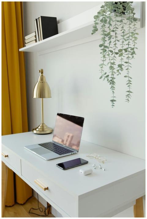 Stylish home office desk with modern technology id