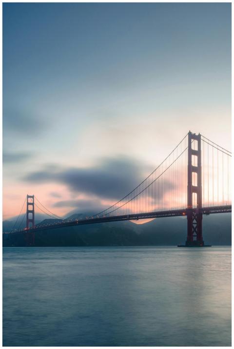 Stunning sunset view of the iconic Golden Gate Bri