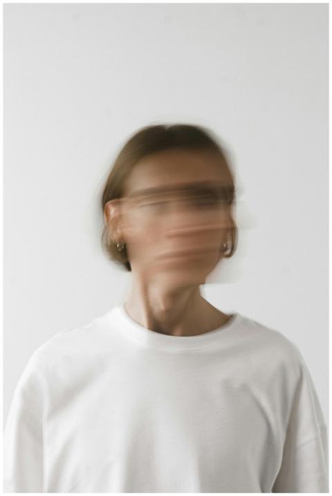 Artistic blurred portrait of an unrecognizable per