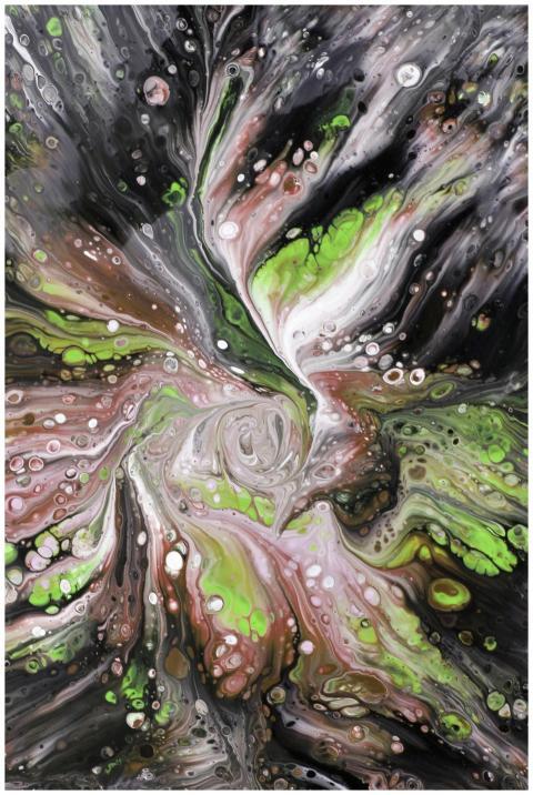 Captivating abstract acrylic pour art with swirlin