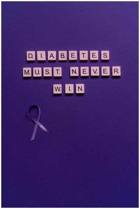Inspirational diabetes awareness message with a pu