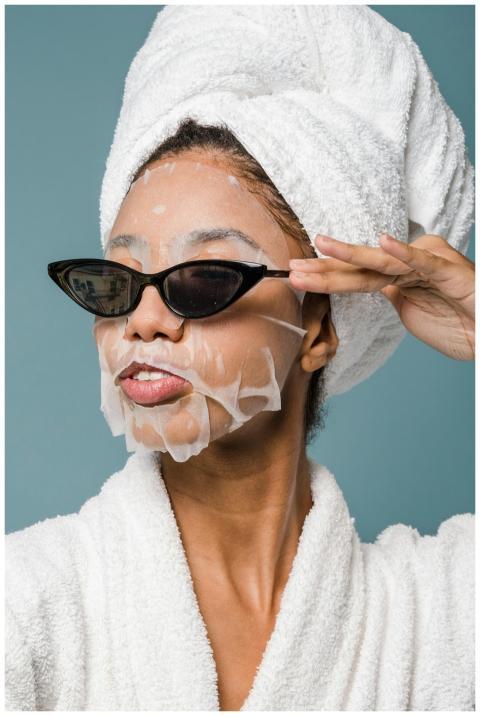 Self esteem young African American lady with moist