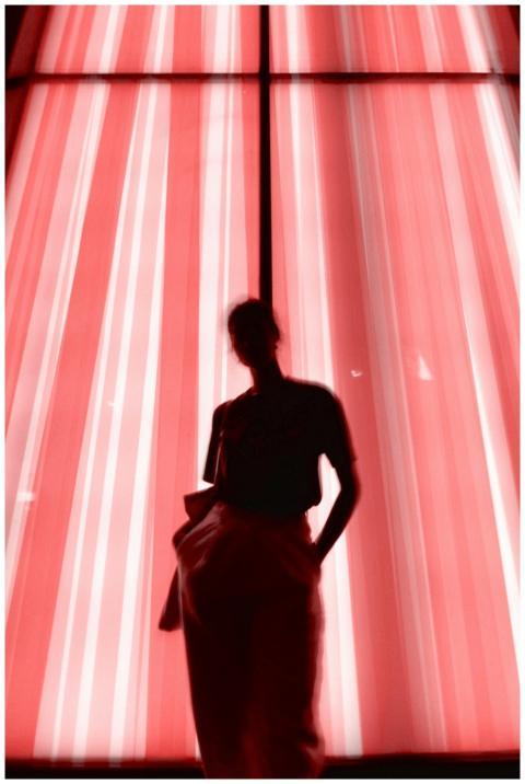 Artistic silhouette of a person standing against a