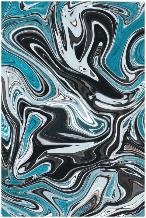 Dynamic abstract swirl pattern with blue, black, a