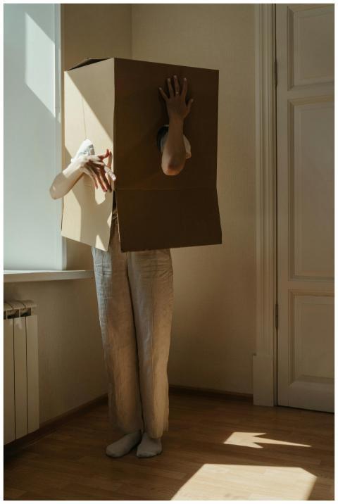 Artistic indoor photo of a person creatively posin