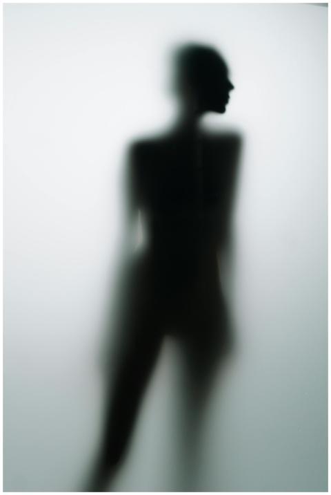 Artistic black and white silhouette of an unrecogn