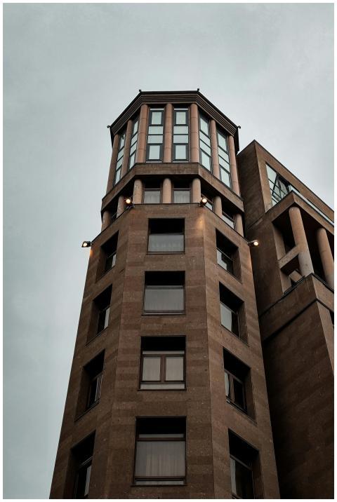 A striking modern architectural building in Yereva