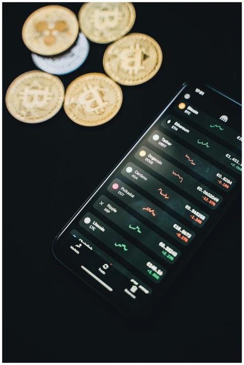 Smartphone showing cryptocurrency exchange app wit