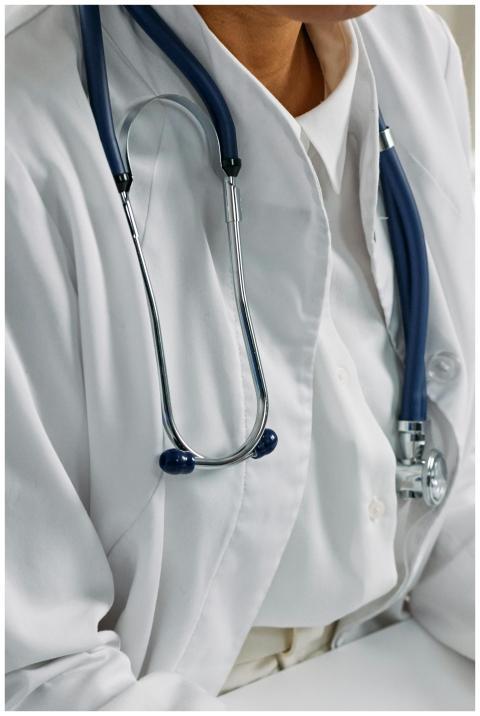 Close-up of a healthcare professional's stethoscop