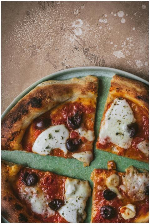 Appetizing view of a freshly baked Italian pizza w