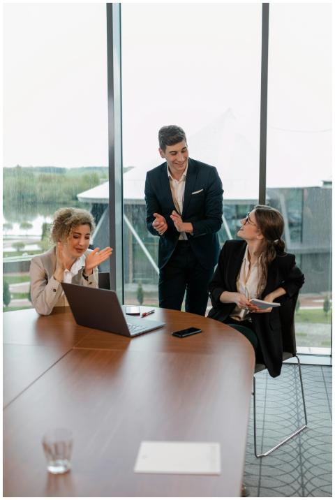 Team of professionals collaborating in an office s