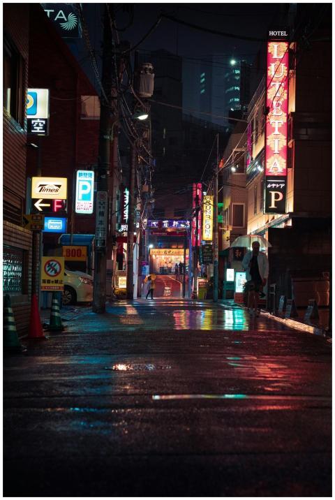Explore the vibrant and illuminated neon streets o