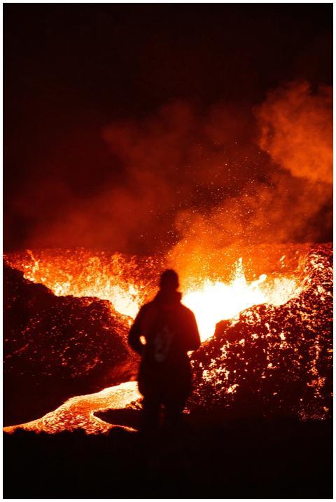 Captivating night shot of a person silhouetted aga