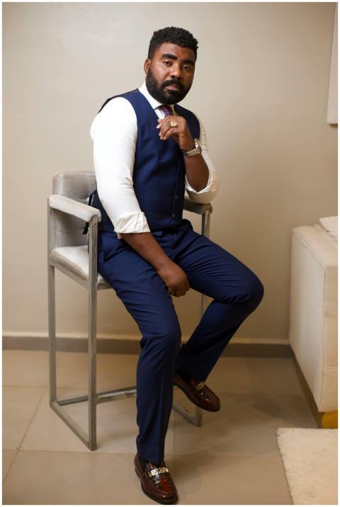 Confident Businessman Navy Blue