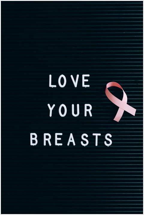 Inspirational breast cancer awareness message with