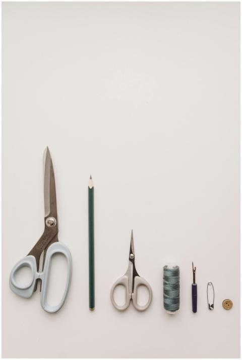 Minimalist photo of essential sewing tools neatly