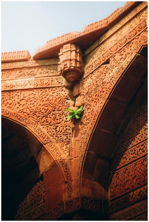 Intricate Ancient Architecture Red