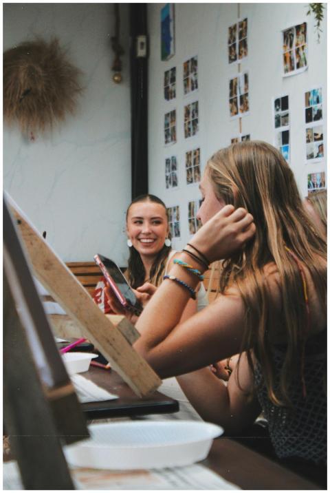 Teens Enjoying Creative Art