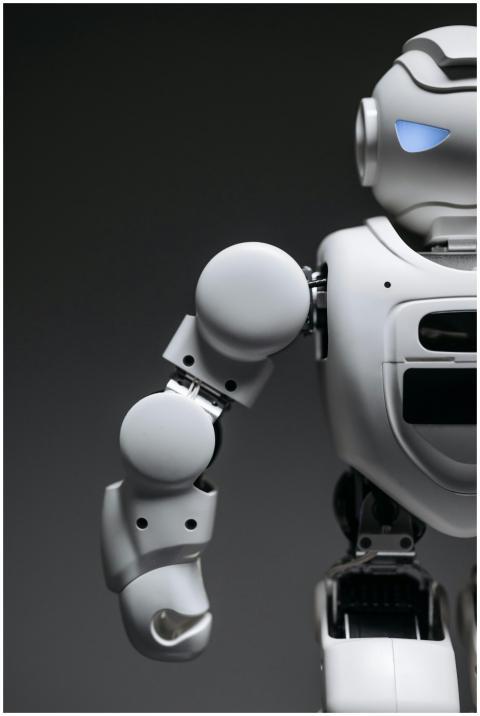 Close-up of a sleek and futuristic robot arm, high