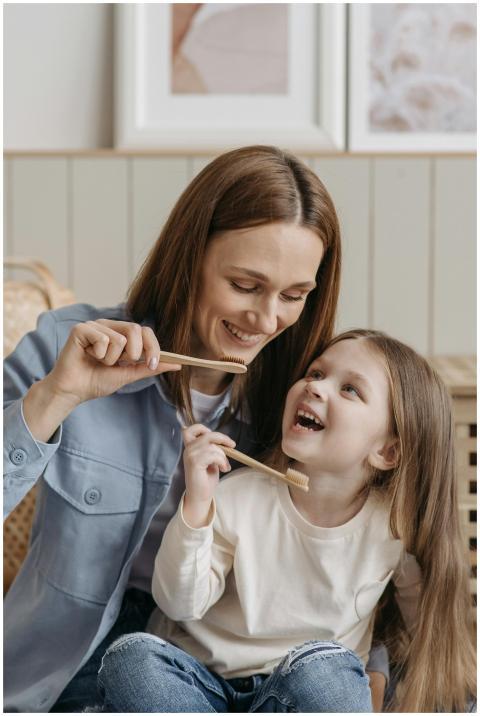 A mother and daughter enjoying quality time while