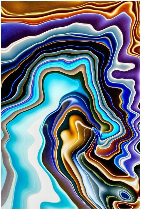 Colorful abstract art with flowing wave patterns i