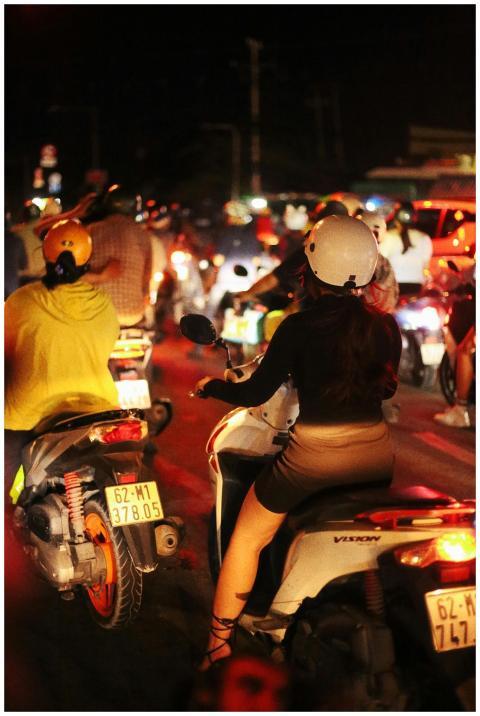 Motorcycle Traffic Jam Night