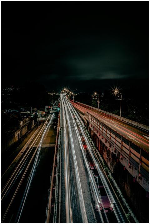 Vibrant long exposure shot of Taipei's bustling ni