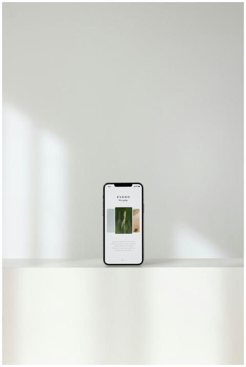 A sleek smartphone displaying a modern website, on