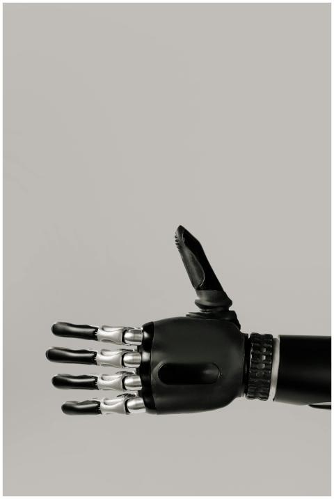 A detailed image of a futuristic robotic prostheti
