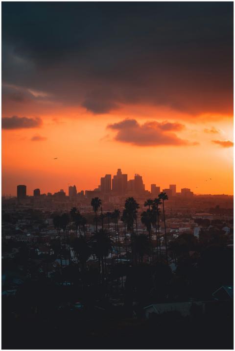 Captivating view of Los Angeles skyline silhouette