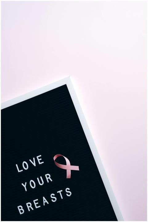 Inspirational breast cancer awareness message with