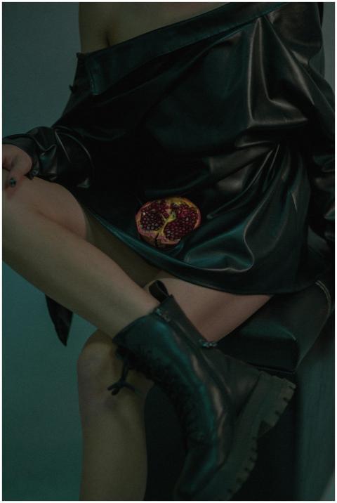 A captivating studio shot featuring a mysterious f