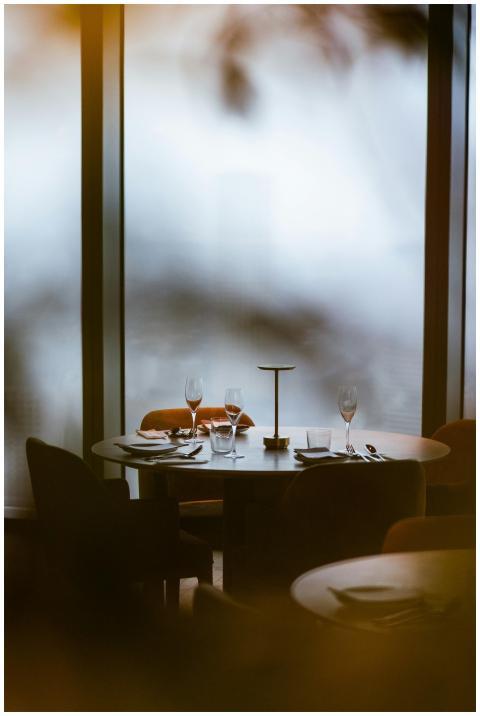 Elegant table setting with glassware in a modern T