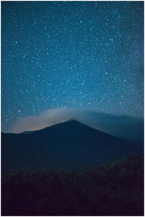 A mesmerizing view of a star-filled night sky over